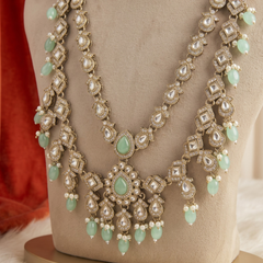 Mint Drop Pearl Moissanite Dulha Mala, gallery view 3
