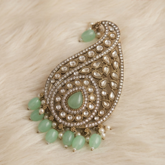 Mint Drop Pearl Moissanite Dulha Mala, gallery view 7