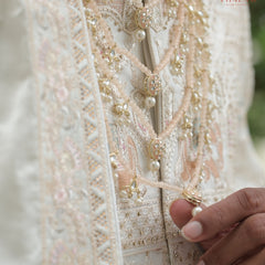 Groom Peach Pearl & Kundan Multi-Layer Mala