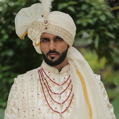 Dulha Maroon Bead & Kundan Multi-Layer Mala