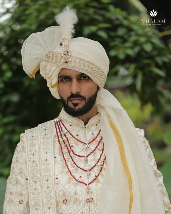 Dulha Maroon Bead & Kundan Multi-Layer Mala