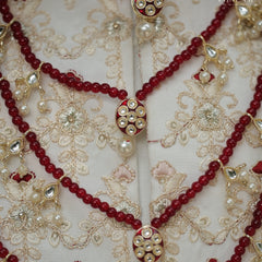 Dulha Maroon Bead & Kundan Multi-Layer Mala