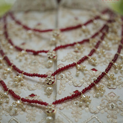 Dulha Maroon Bead & Kundan Multi-Layer Mala