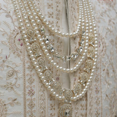 Groom Pearl & Heavy Kundan Polki Multi-Layer Mala
