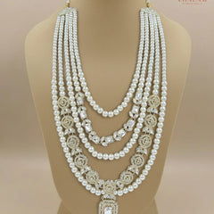 Groom Pearl & Heavy Kundan Polki Multi-Layer Mala