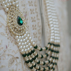 Dulha Pearl & Emerald Green Multi-Layer Mala