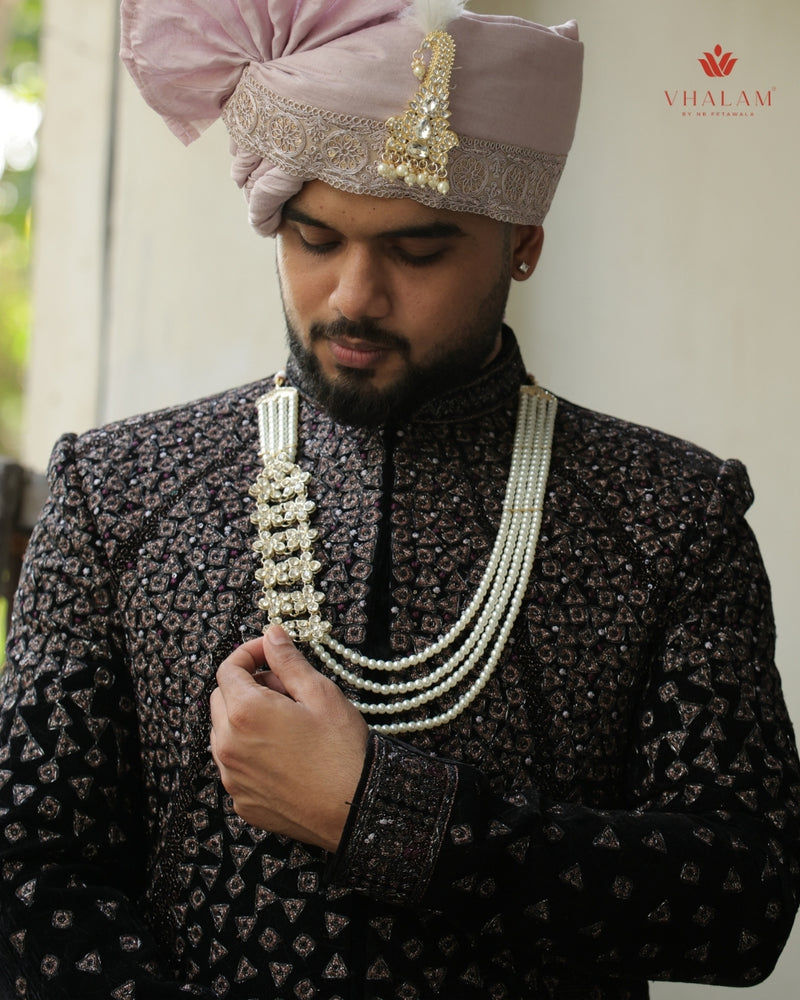 Groom Pearl & Floral Kundan Multi-Layer Mala