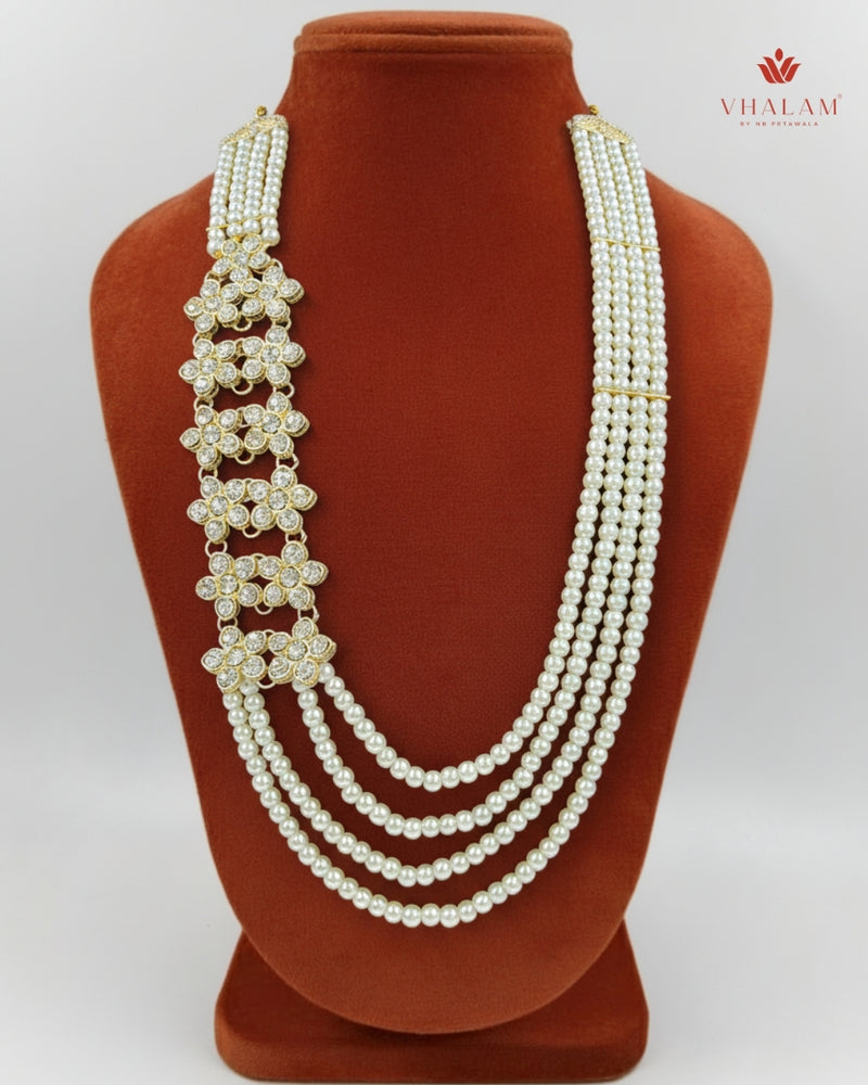 Groom Pearl & Floral Kundan Multi-Layer Mala
