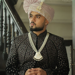 Groom Pearl & White Meenakari Kundan Mala