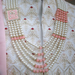 Dulha Pink Meenakari & Pearl Multi-Layer Mala