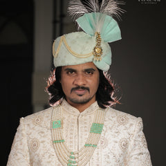 Dulha Mint Green Meenakari Pearl Multi-Layer Mala