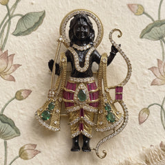 Shri Ram Bow and Arrow Brooch, front view