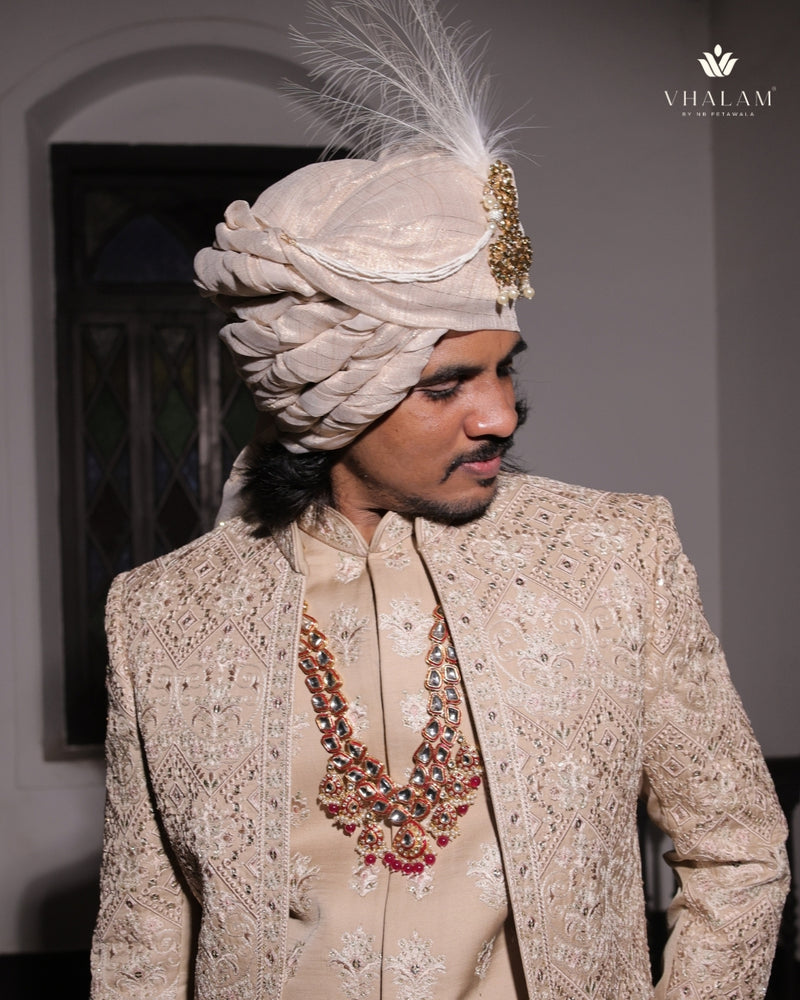 Groom Heavy Polki & Rani Meenakari Single Mala