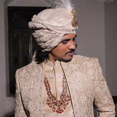 Groom Heavy Polki & Rani Meenakari Single Mala