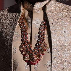 Groom Heavy Polki & Rani Meenakari Single Mala