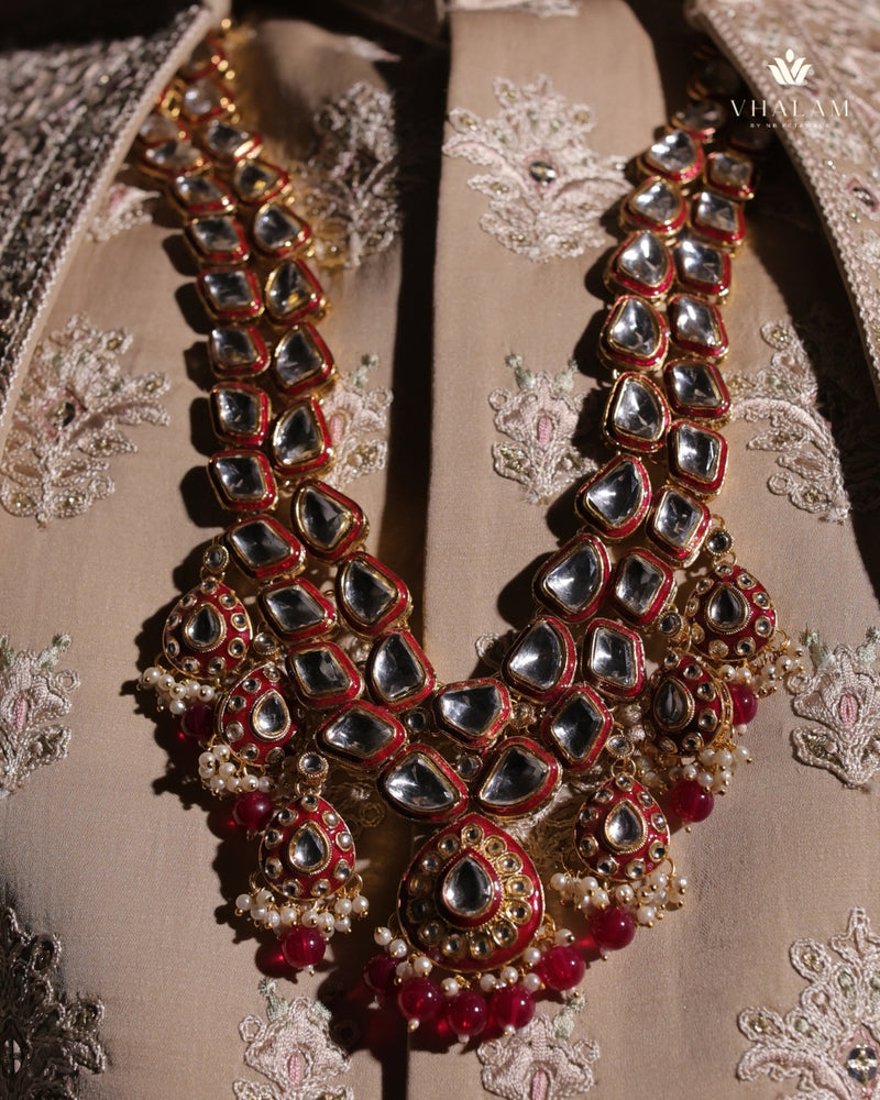 Groom Heavy Polki & Rani Meenakari Single Mala