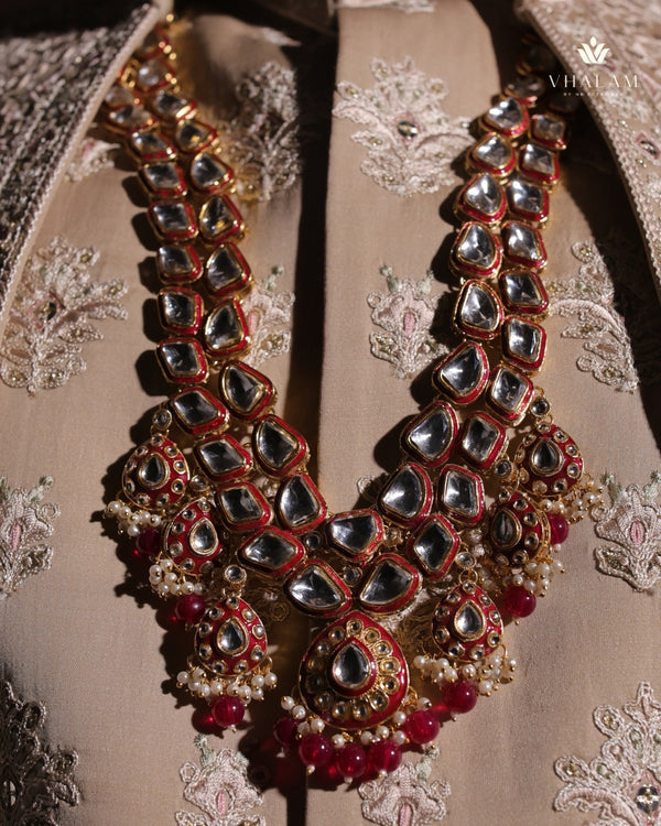 Groom Heavy Polki & Rani Meenakari Single Mala