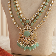 Sage Oval Pearl Moissanite Dulha Mala, gallery view 4