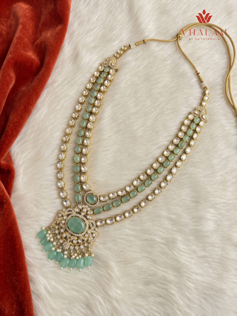Sage Oval Pearl Moissanite Dulha Mala, gallery view 7
