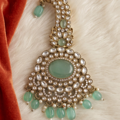 Sage Oval Pearl Moissanite Dulha Mala, gallery view 9
