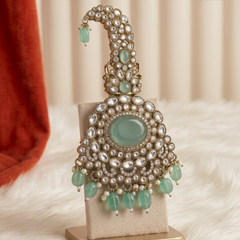 Sage Oval Pearl Moissanite Dulha Mala, gallery view 10