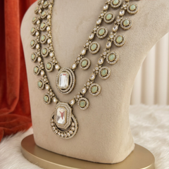 Sage Rosette Teardrop Moissanite Dulha Mala, gallery view 3