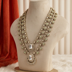 Sage Rosette Teardrop Moissanite Dulha Mala, gallery view 4