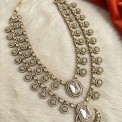 Sage Rosette Teardrop Moissanite Dulha Mala, gallery view 5