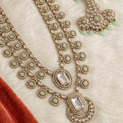 Sage Rosette Teardrop Moissanite Dulha Mala, gallery view 6