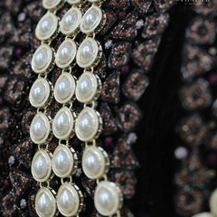 White Groom Tear-Drop Pearl Beaded Three-Layer Mala