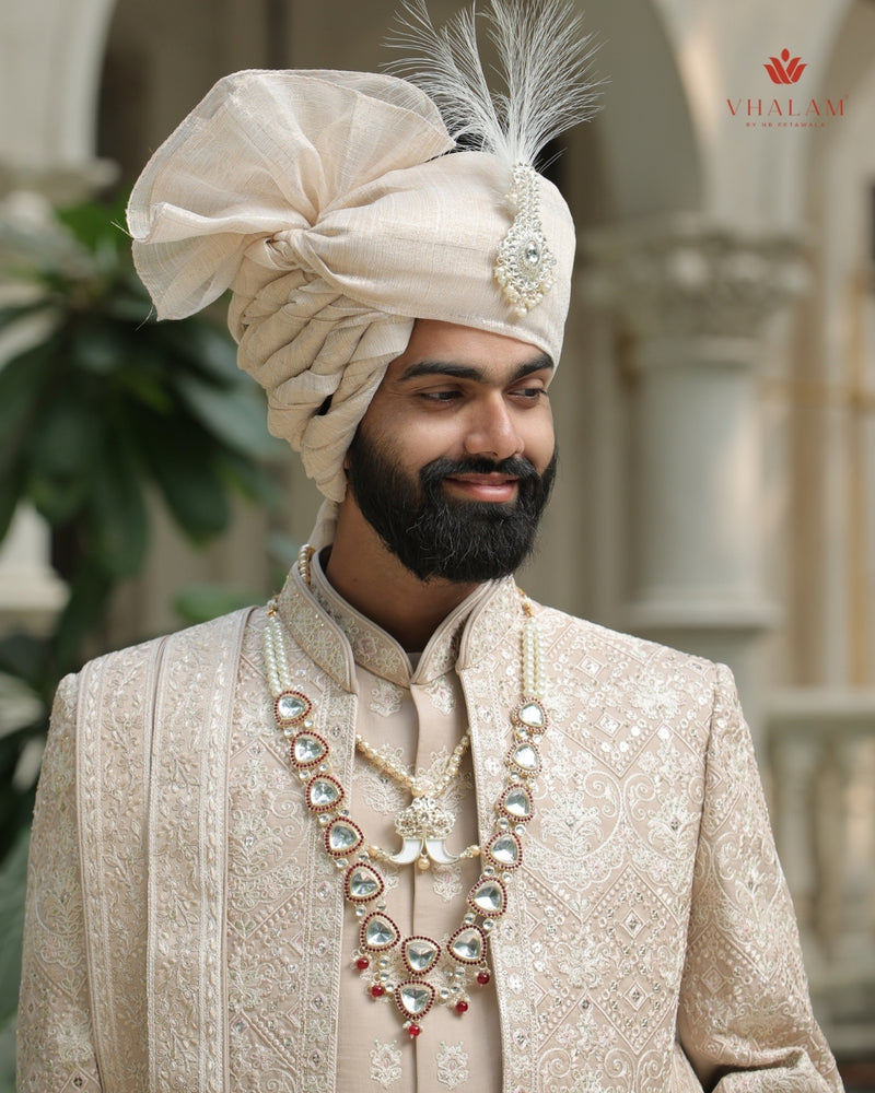 Groom Triangle Kundan Wagh Nakh Dual Mala