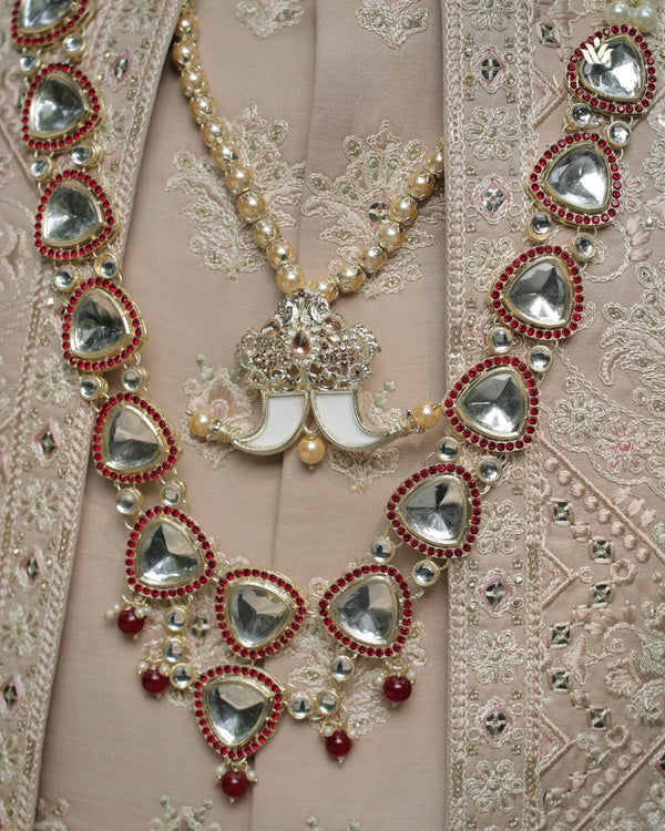Groom Triangle Kundan Wagh Nakh Dual Mala