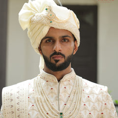 Dulha Pearl & Emerald Green Multi-Layer Mala