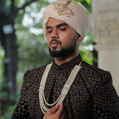 Groom Pearl & Kundan Side Panel Multi-Layer Mala