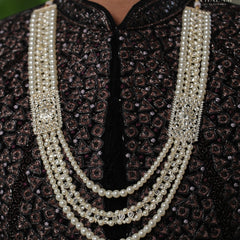 Groom Pearl & Kundan Side Panel Multi-Layer Mala