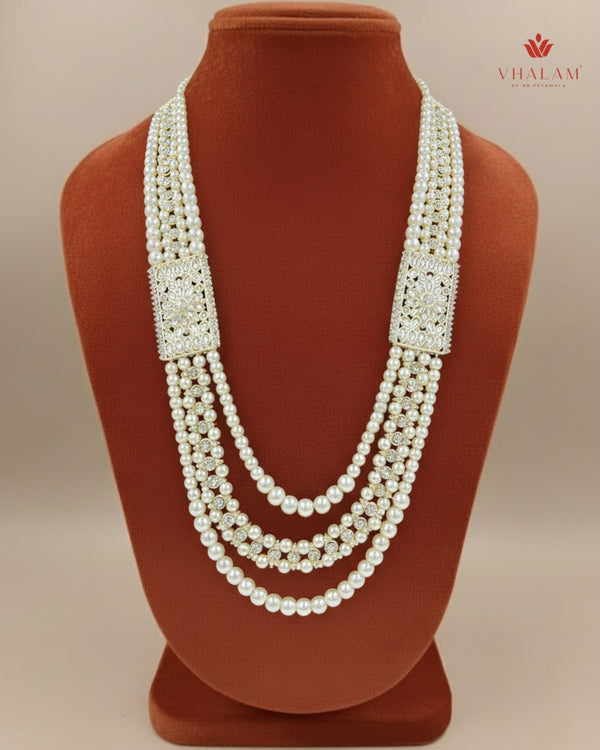 Groom Pearl & Kundan Side Panel Multi-Layer Mala